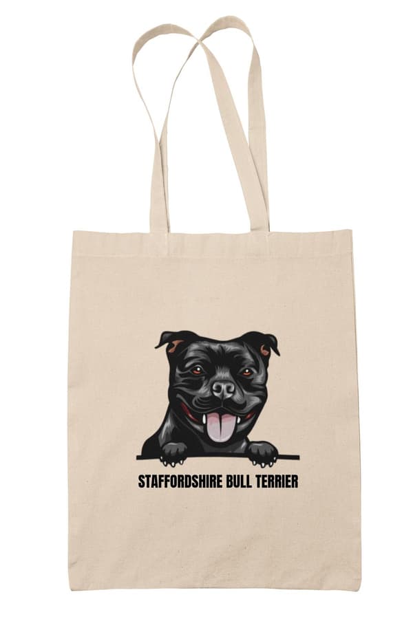 Staffordshire Bull terrier tygkasse hund shopping väska Totebag