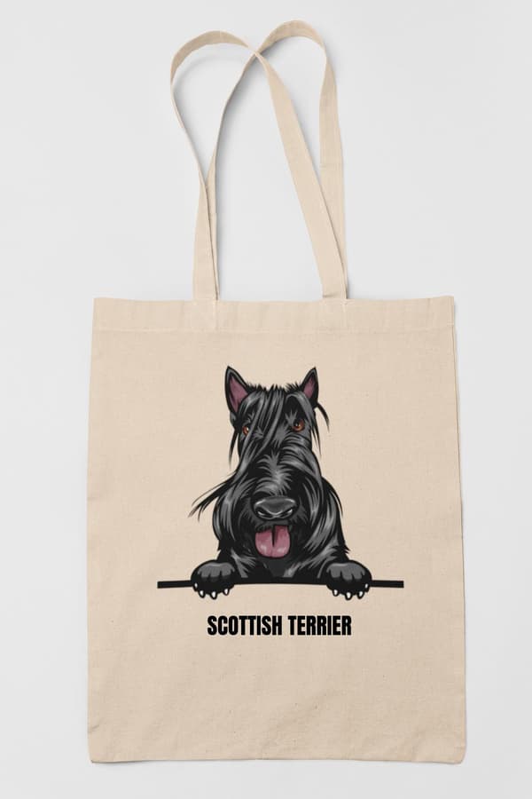 Scottish Terrier tygkasse hund shopping väska Totebag Skotsk