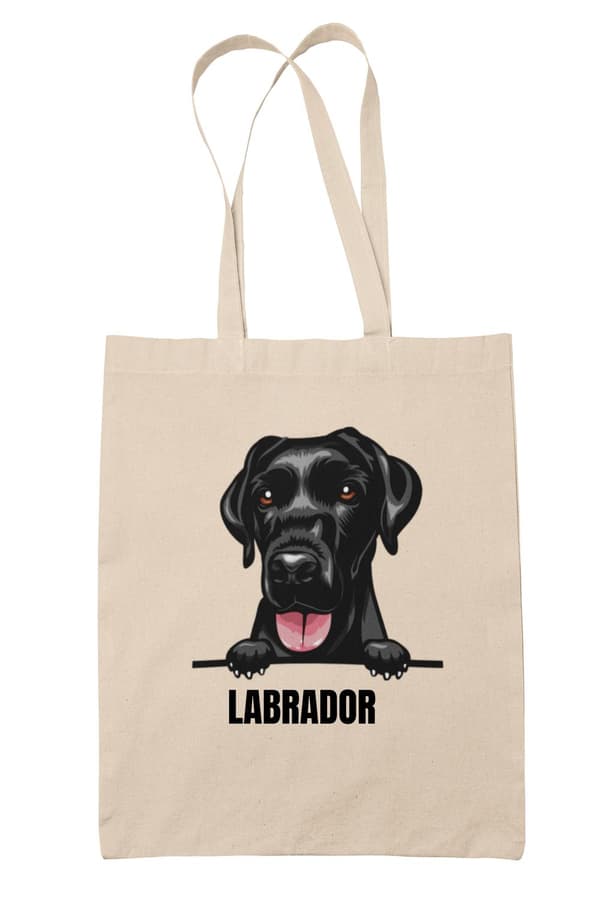 Svart Labrador tygkasse hund shopping väska Tote bag