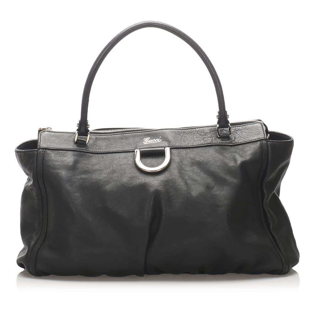Gucci Abbey D-ring Leather Tote Bag Black