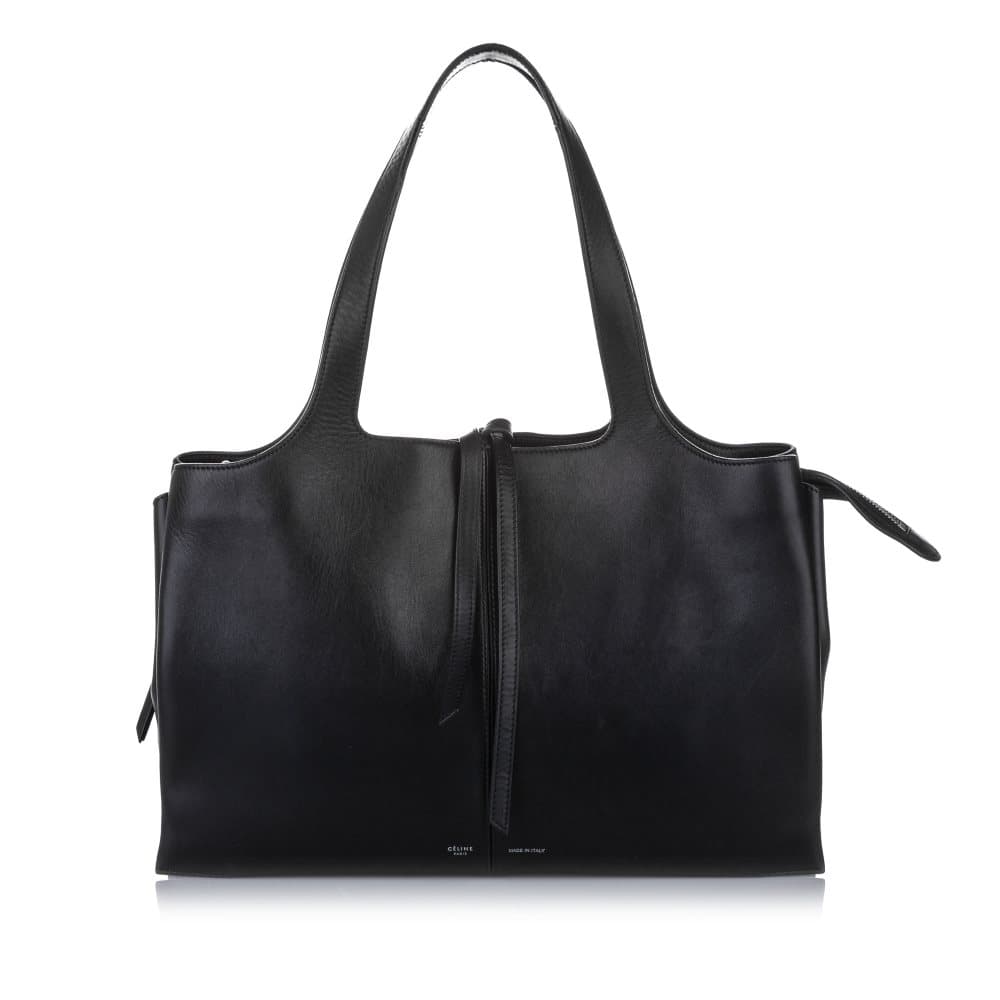 Celine Medium Trifold Leather Tote Bag Black