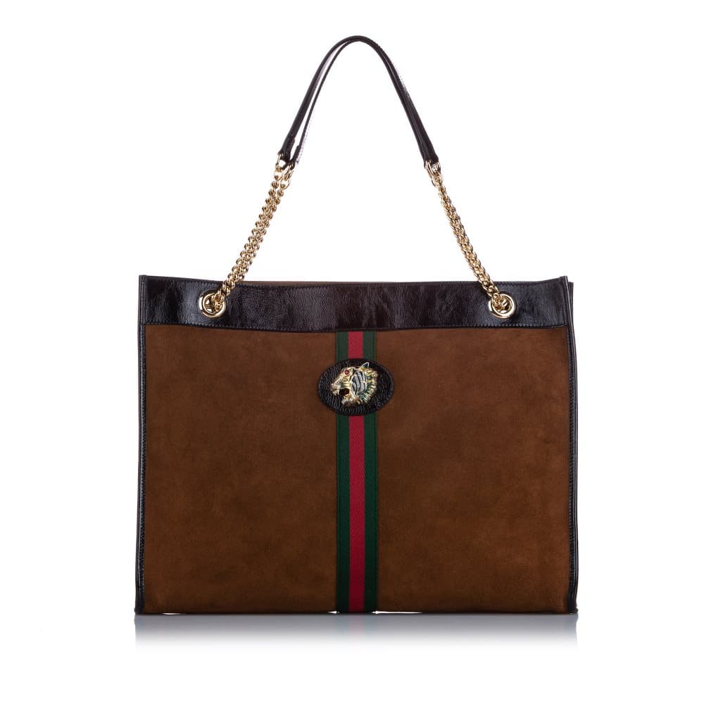 Gucci Large Rajah Tote Bag Brown