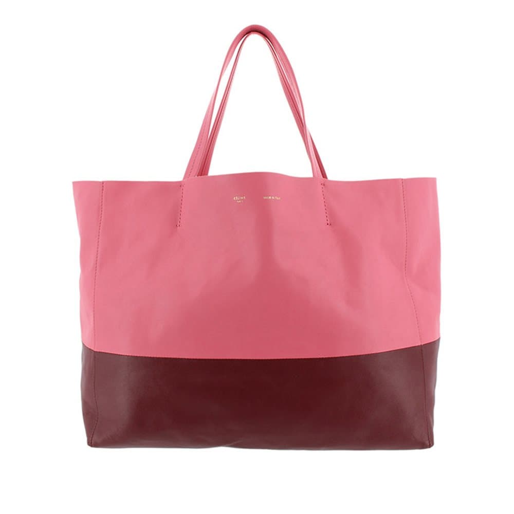 Celine Horizontal Cabas Leather Tote Bag Pink