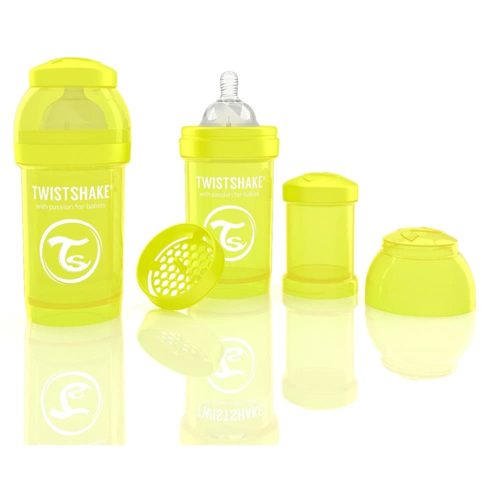 Twistshake, Tåteflaske, Anti Kolikk, 180 ml, Gul