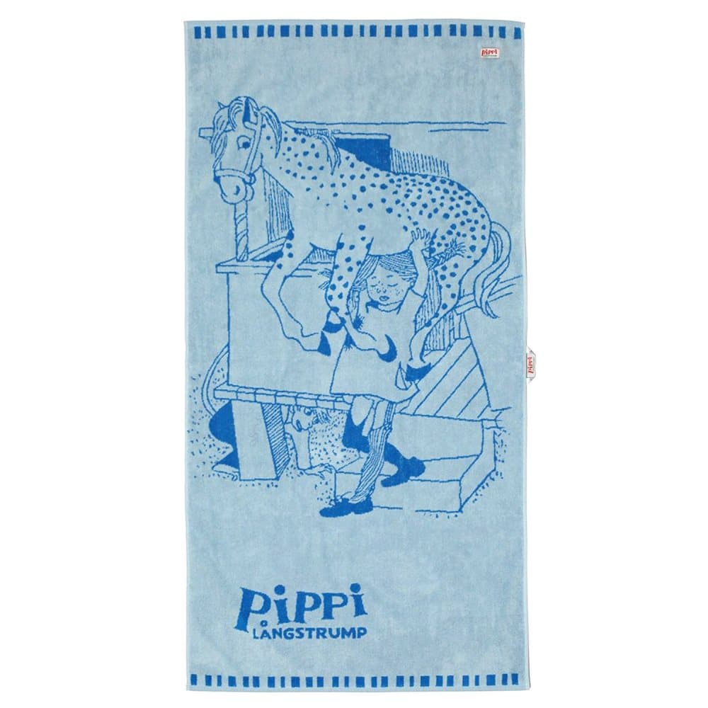 Pippi Långstrump, Badehåndklæde, 70 x 140 cm, Blå