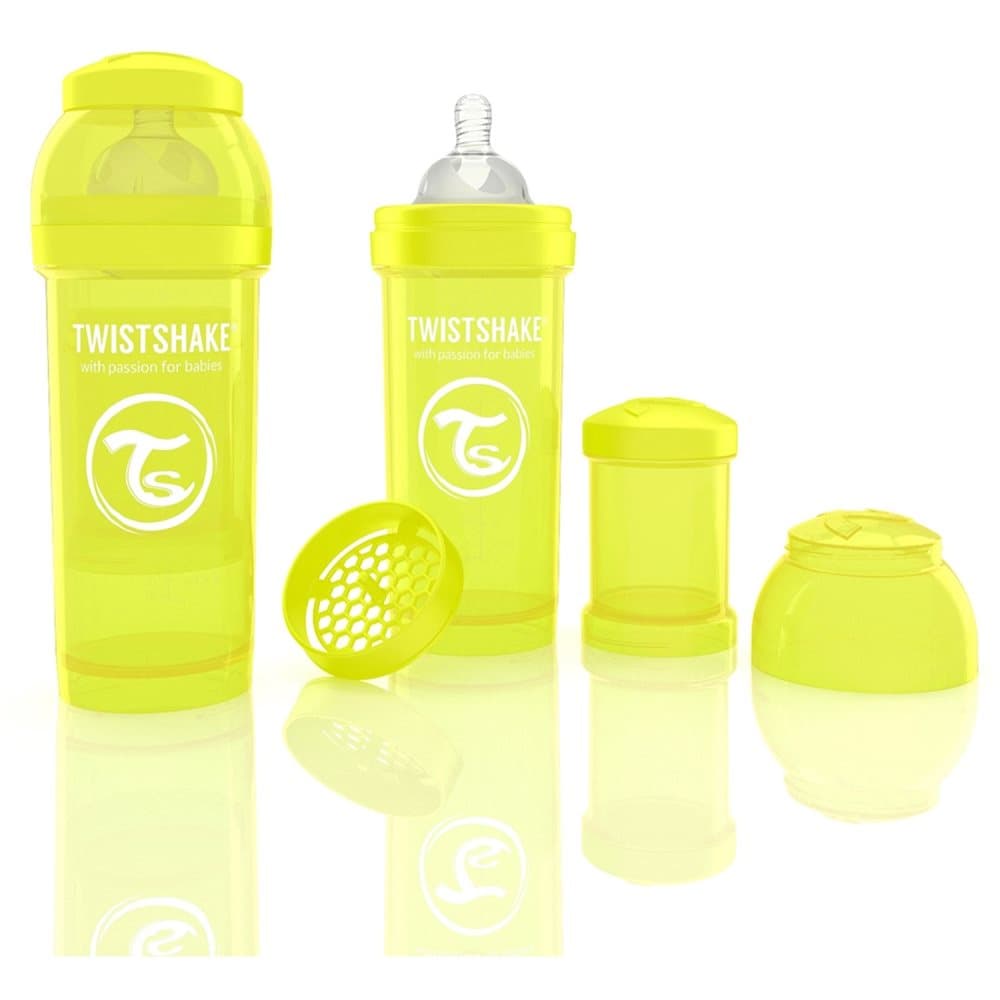 Twistshake, Tåteflaske, Anti Kolikk, 260 ml, Gul