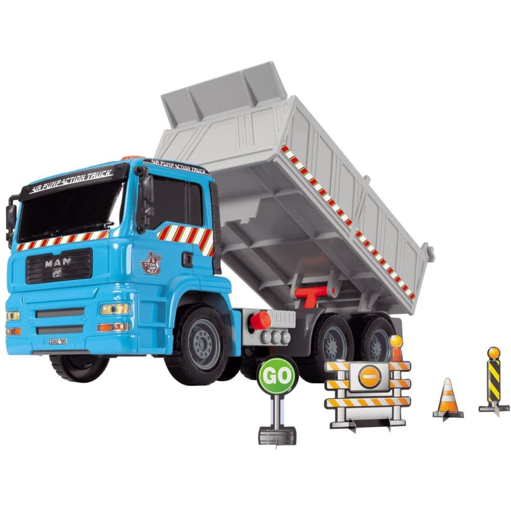 Dickie Toys, Kranbil med luftpumpe, Blå/Grå