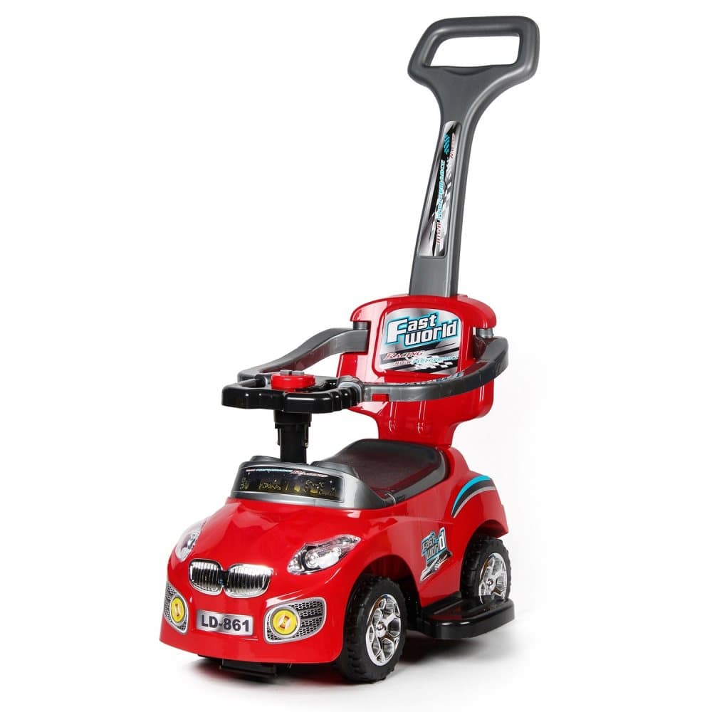Best Time Toys, Gåbil med musik & handtag, Röd