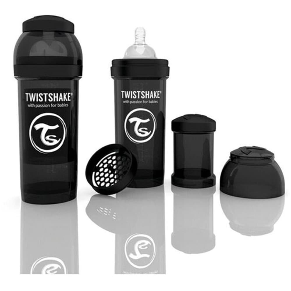 Twistshake, Tåteflaske, Anti Kolikk, 260 ml, Svart