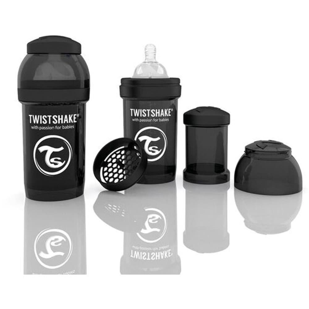Twistshake, Tåteflaske, Anti Kolikk, 180 ml, Svart