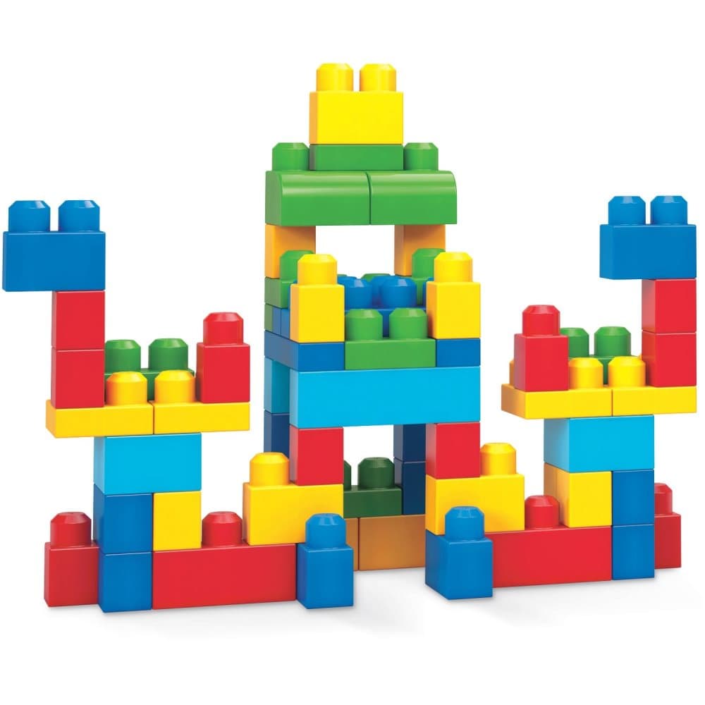 Mega Bloks, Fisher-Price, Mega Bloks, Medium Bag, Pink, 60 pcs