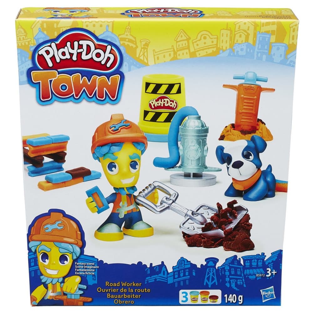Play-Doh, Leklera, Town figure & pet, Road Worker & Pet