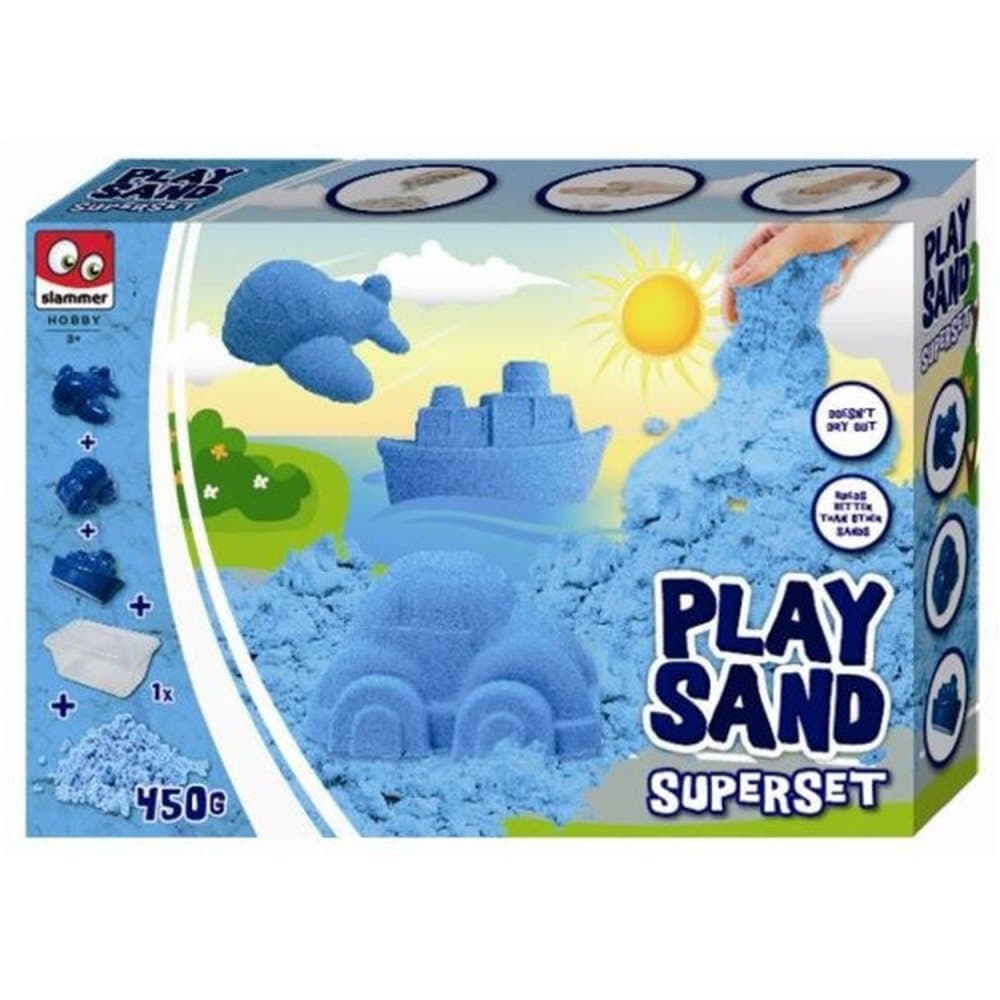 Play, Slammer, Leikkihiekka, Ajoneuvot/Sininen, 450 g