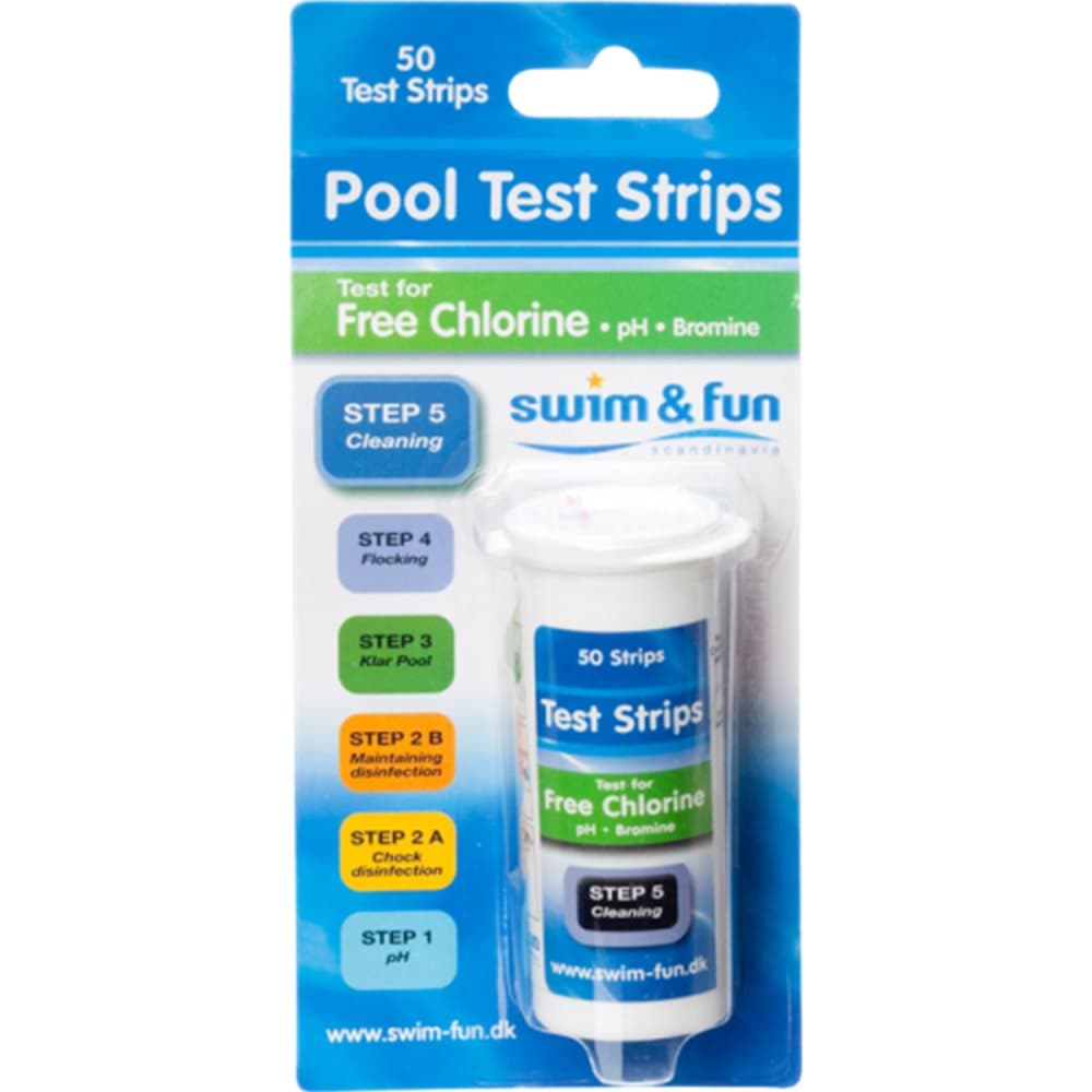 Swim & Fun, Pool Test Strips, pH/Klor, 50 stk