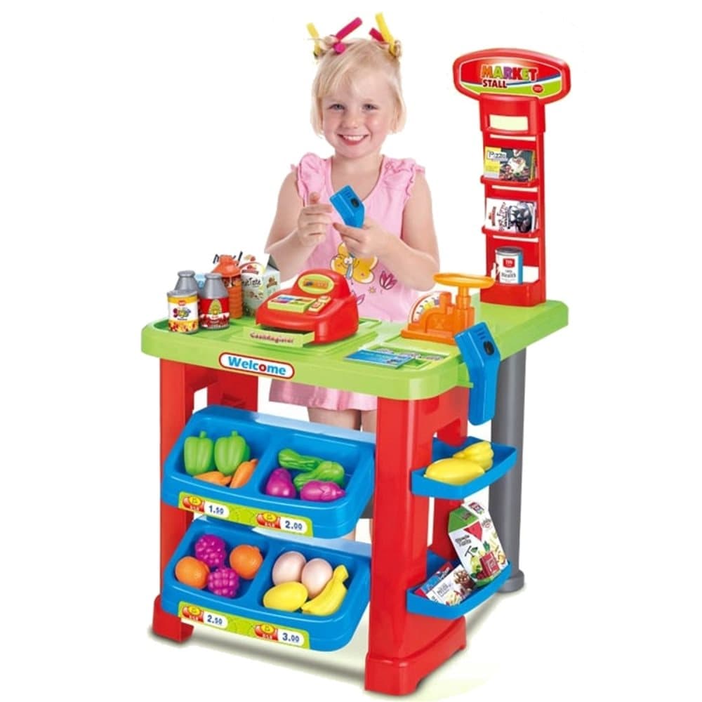 Best Time Toys, Marknadsstånd, Matbutik med många tillbehör