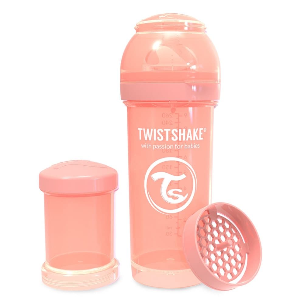 Twistshake, Tåteflaske Anti-Kolikk 260ml Pastel Peach 2+m