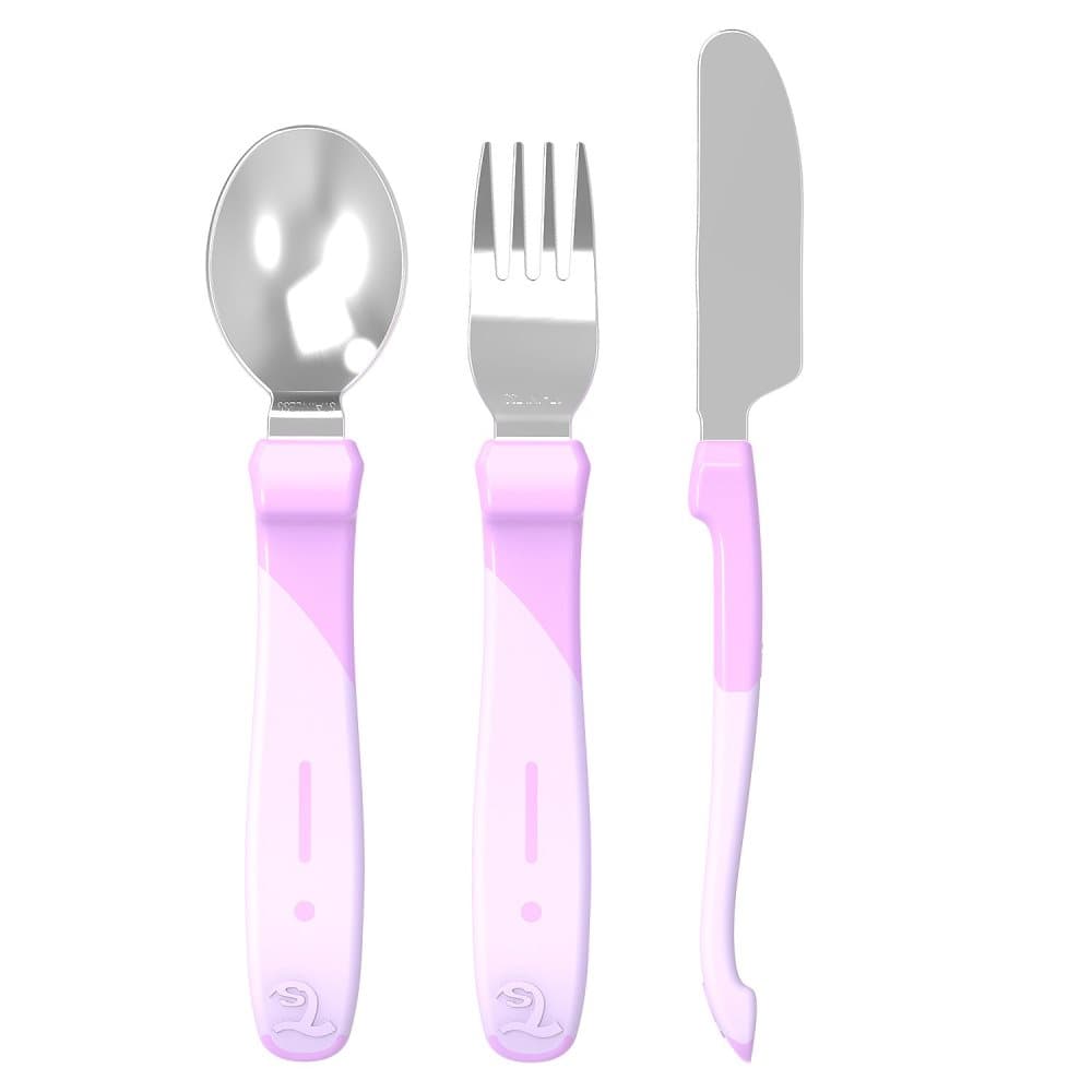Twistshake, Spise-selv-bestikk Rustfritt stål 12+m Pastel Purple