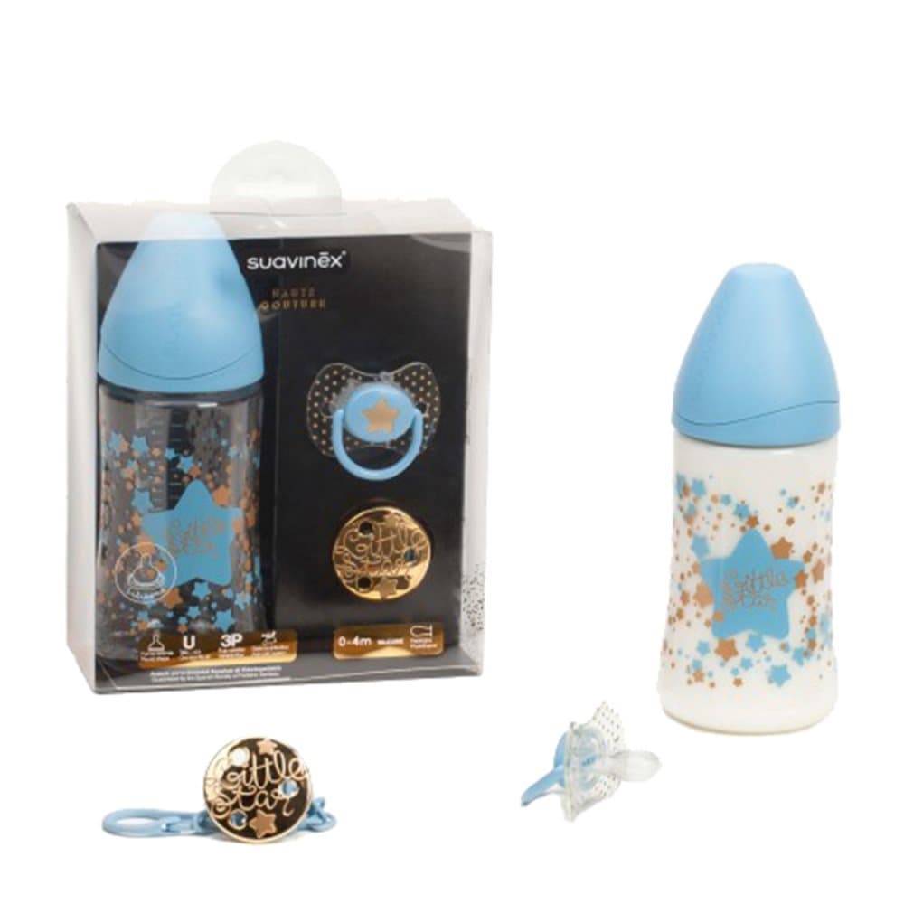 Suavinex, Set: Bottle/Sootherholder/Soother 0-4 M Boy