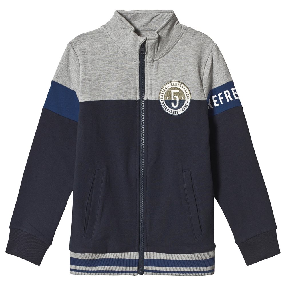 Name It, Omri genser med glidelås i grå melange | CDON Glidelås bomull sweatshirt | NAME IT