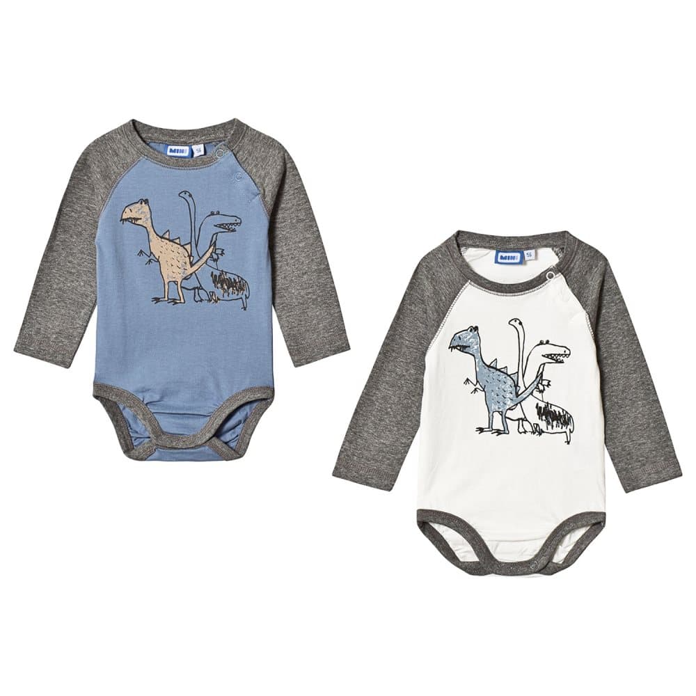 Max Collection, 2-Pak Babybody Hvid/Grå