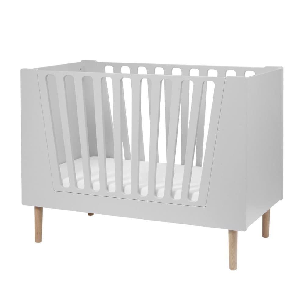 Done by Deer, Baby Cot, 60 X 120 Cm, Grey