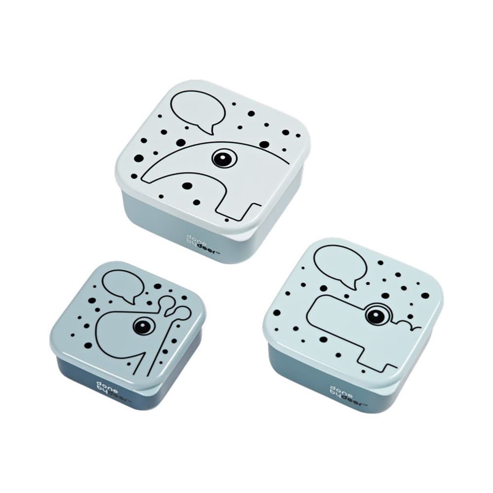 Done by Deer, Snack box set, 3 pcs, Contour, blue