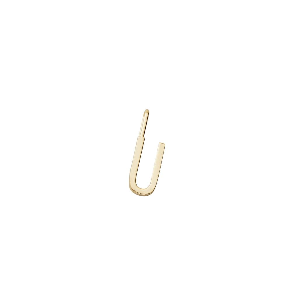 Design Letters, 10 mm 18K Gold Plated Silver - U