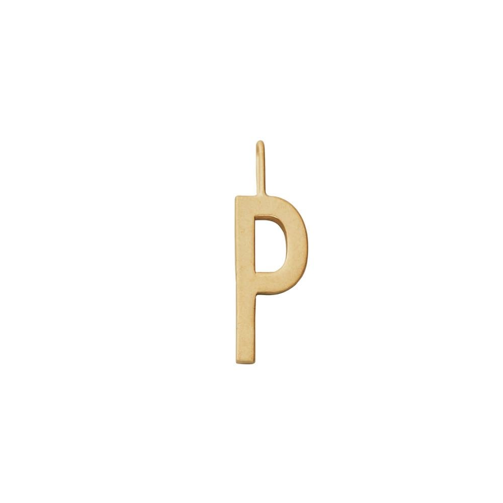 Design Letters, 16 mm Matt 18K Gold Plated Silver - P
