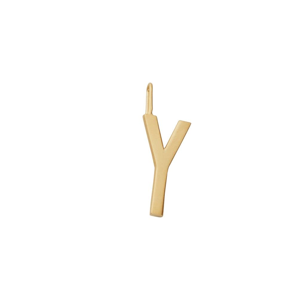 Design Letters, 16 mm Matt 18K Gold Plated Silver - Y