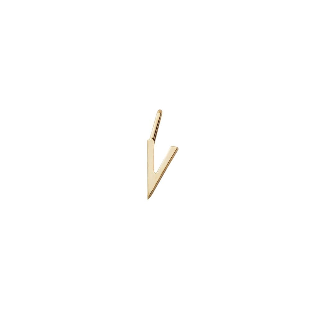 Design Letters, 10 mm 18K Gold Plated Silver - V