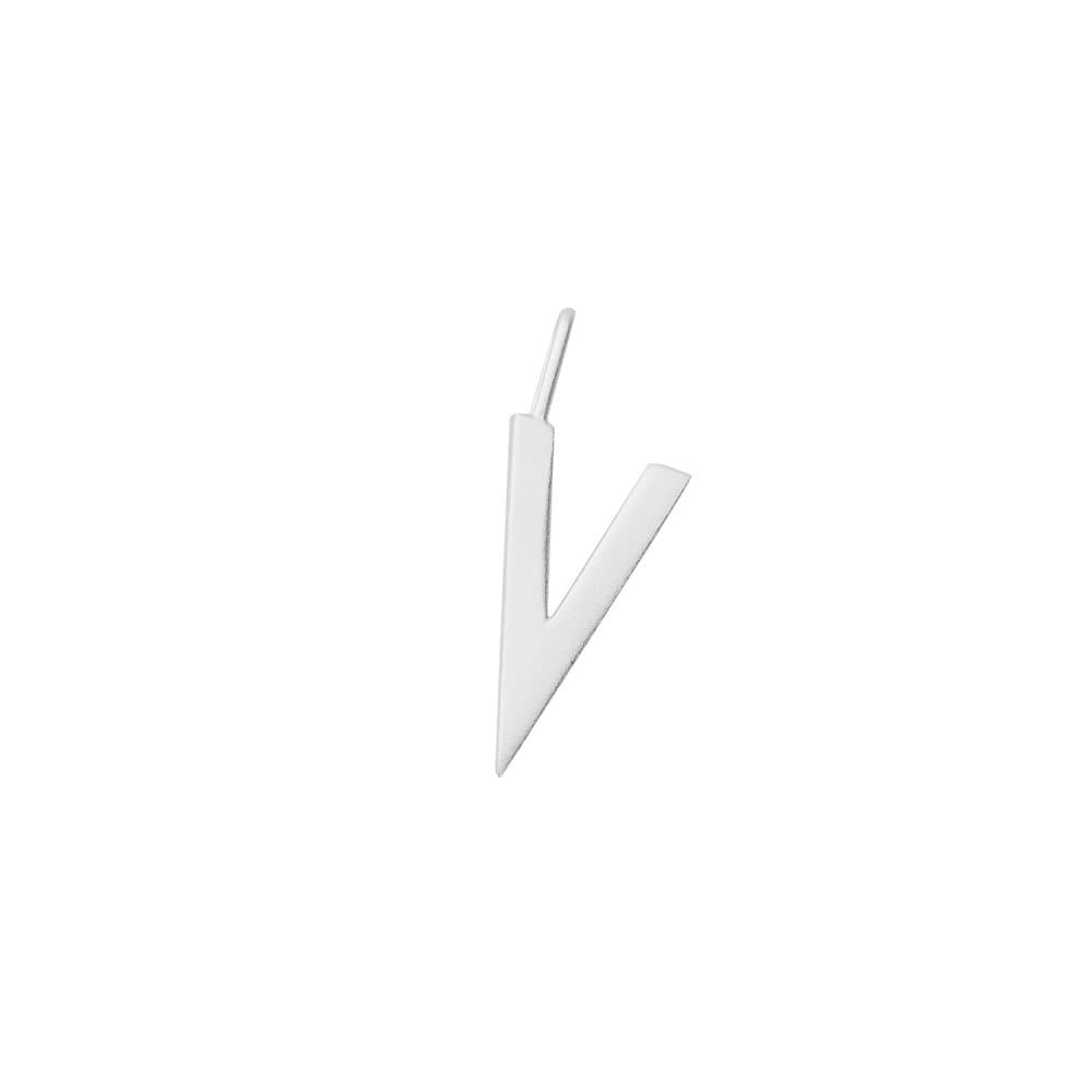 Design Letters, 16 mm Matt 925 Sterling Silver - V