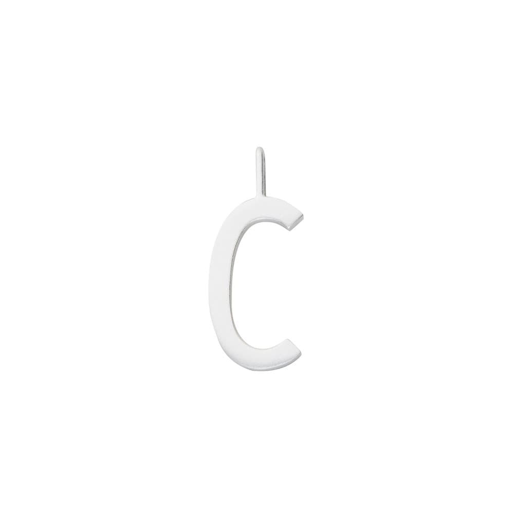 Design Letters, 16 mm Matt 925 Sterling Silver - C