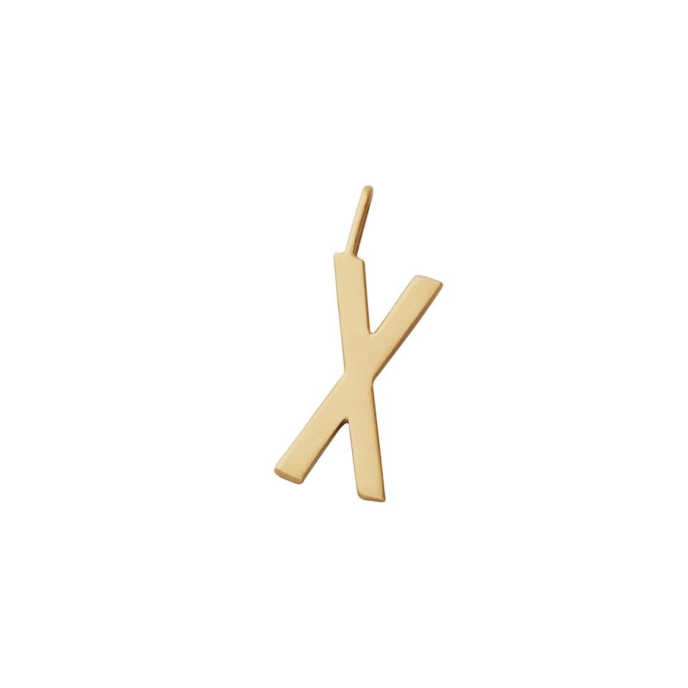 Design Letters, 16 mm Matt 18K Gold Plated Silver - X
