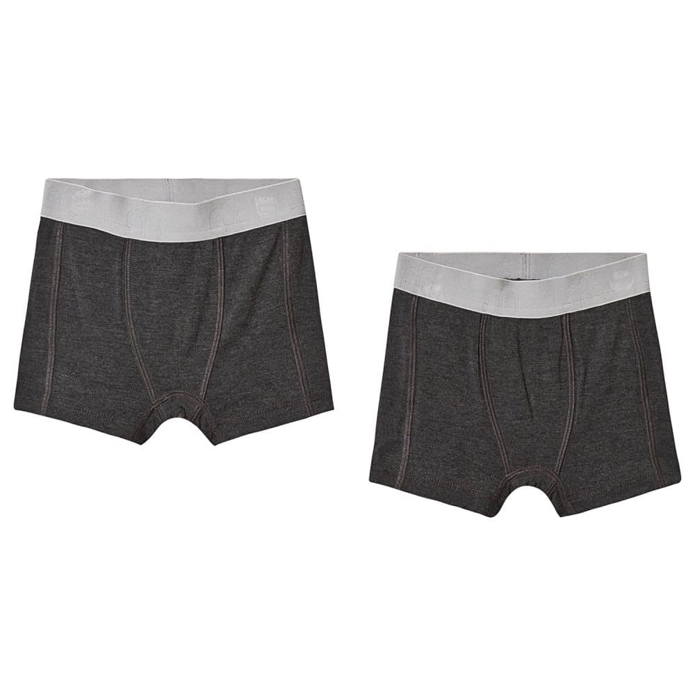 Minymo, Boxers 2-pack Bamboo Dark grey melange