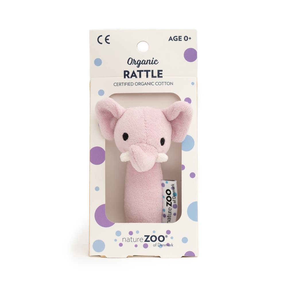 natureZOO, Organic Rattle, Elephant, Light Purple