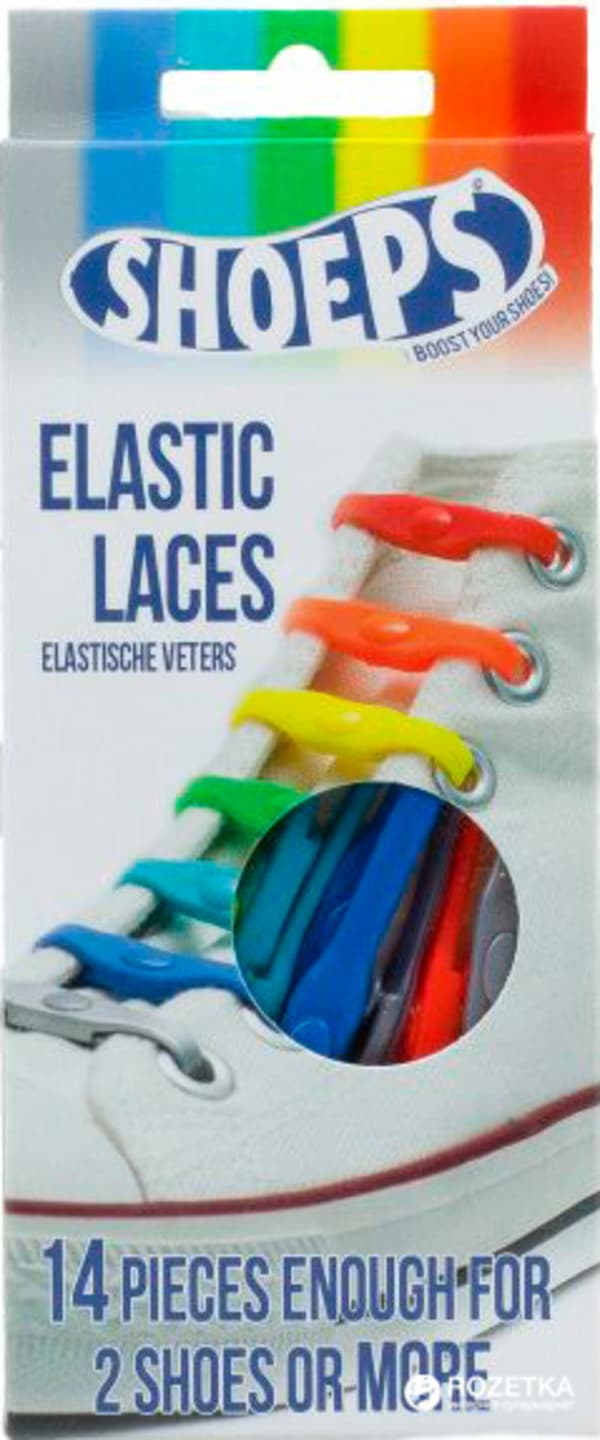 Shoeps Elastic Shoelaces Rainbow Mix