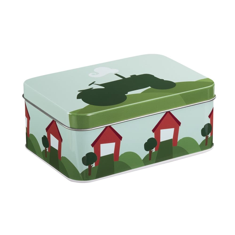 Blafre, Rectangular Tin Box, Tractor and barn