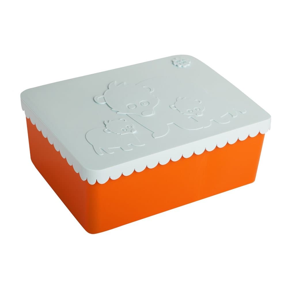 Blafre, Lunch box with 3 compartments, Bear, Light blue/Orange