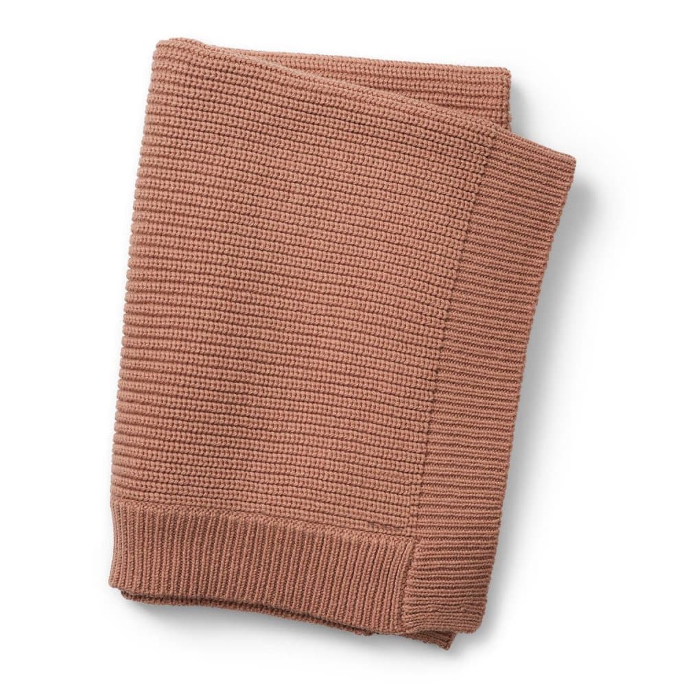 Elodie, Wool Knitted Tæppe Faded Rose