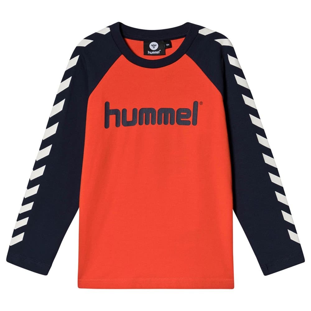 Hummel, Boys T-Shirt L/S Black Iris/Tangerine Tango