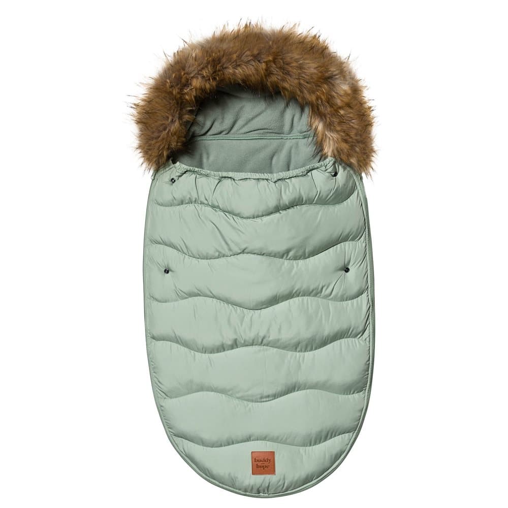 Buddy & Hope, Faux Fur Footmuff Solid Grønn