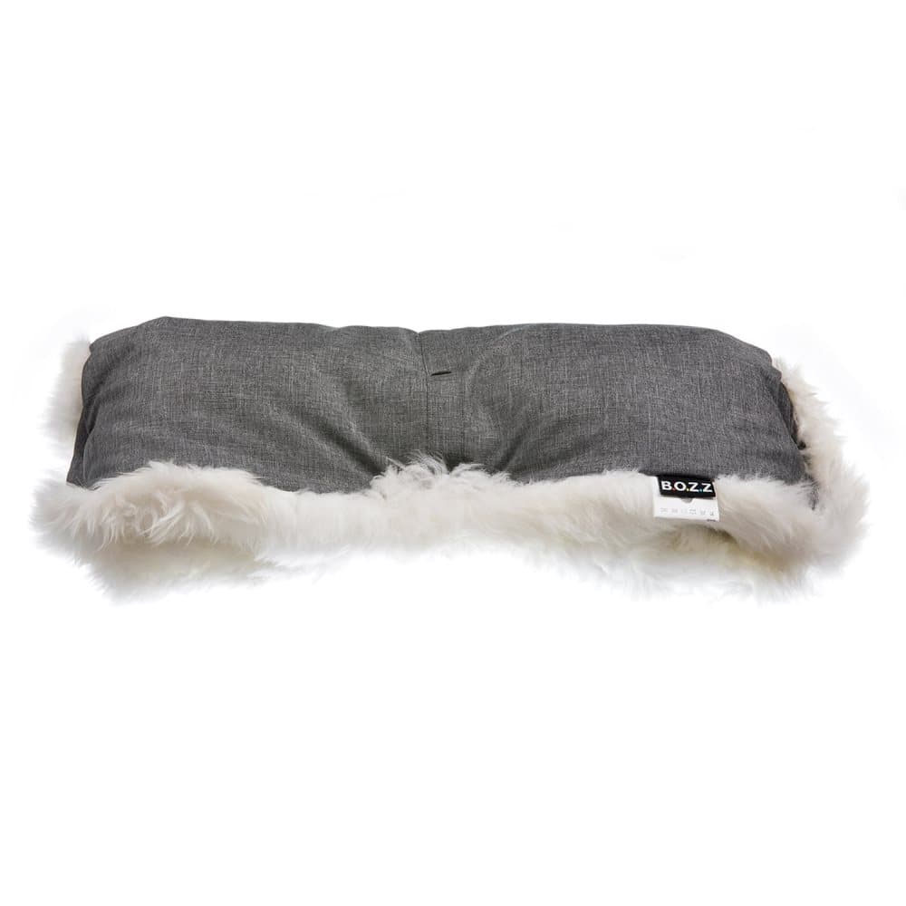 BOZZ, Handlewarmer Lambskin Longwool Grey Melange White