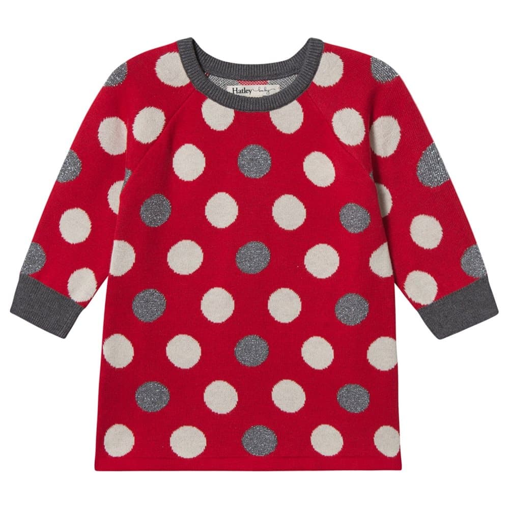 Hatley, Red Holiday Dots Infants Sweater Dress
