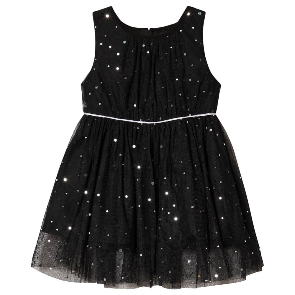 Jocko, Baby Dress with Silver Dots Black
