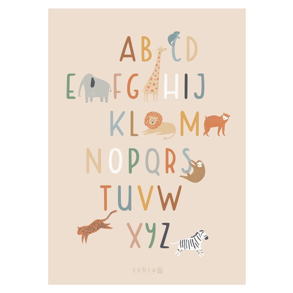 sebra, Poster alphabet A-Z Wildlife