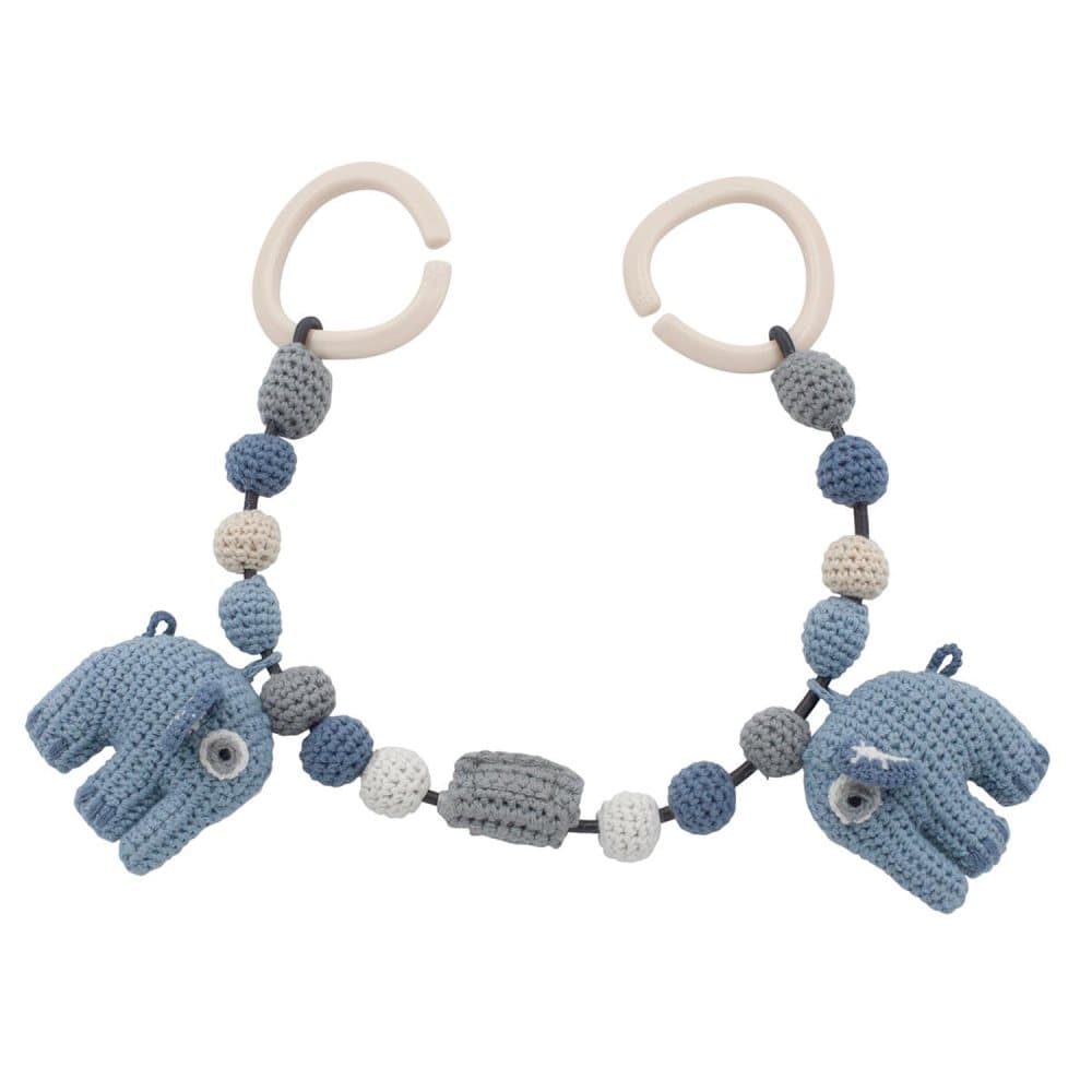 sebra, Crochet pram chain Fanto the elephant powder blue