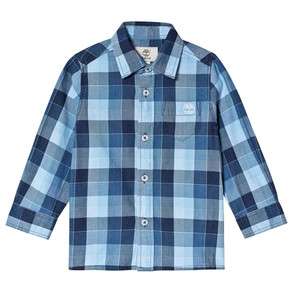 Timberland, Blue Check Small Tree Logo Skjorte 85T