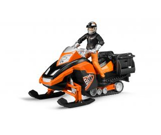Bild av BRUDER Snowmobil m. Fahrer u. Ausst.| 63101, Multifärg, Pistmaskinsmodell, Akrylnitrilbutadienstyren (ABS), 1:16, Snowmobil with driver and accessori