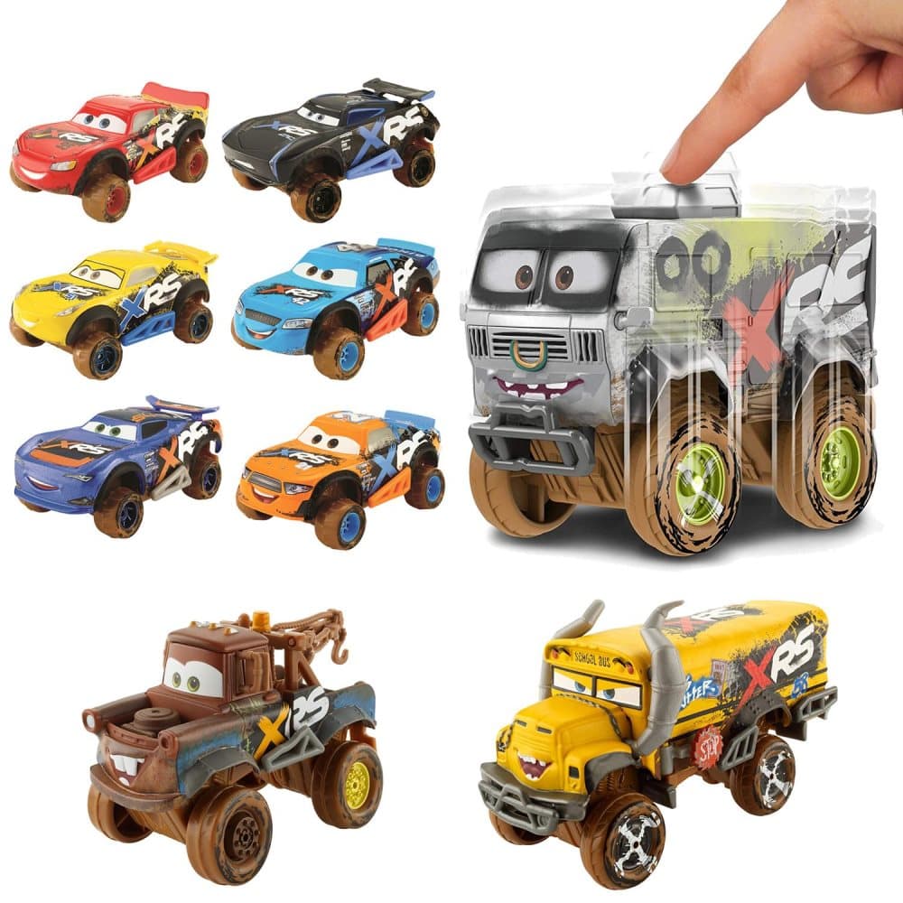 5-Pack Cars Bilar Mud Racing Med Äkta Fjädring Metall 7-10cm 1:55
