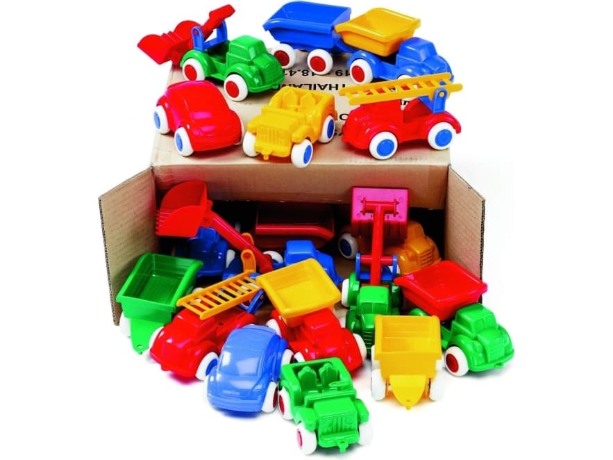 Viking Toys Vehicles in a box - kindergarten set 18 pcs. different colors